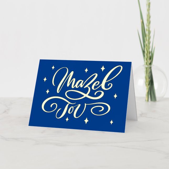 Felicitaciones escritas con guión azul horizontal  (Anverso)