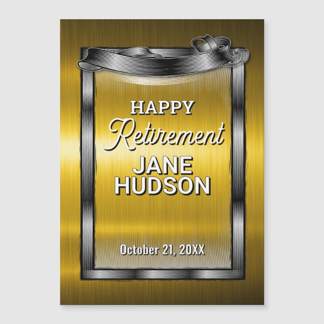 Felicitaciones Feliz Jubilación Negra y Oro (Anverso)