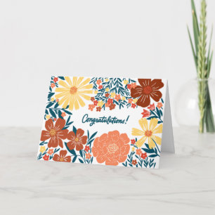 Felicitaciones Florales, tarjeta interior en blanc