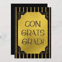 ¡Felicitaciones Grad! Bandas Purpurinas Gold y Bla