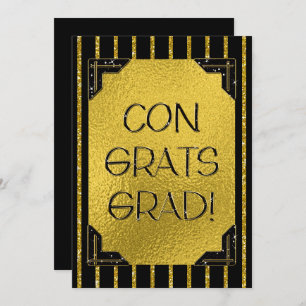 ¡Felicitaciones Grad! Bandas Purpurinas Gold y Bla