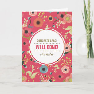 Felicitaciones Grad. Tarjeta Personalizado de patr