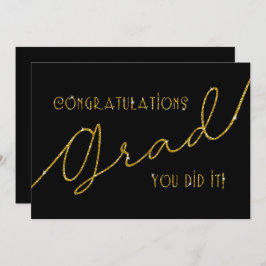 Felicitaciones Grad You It It Wed Gold and Black