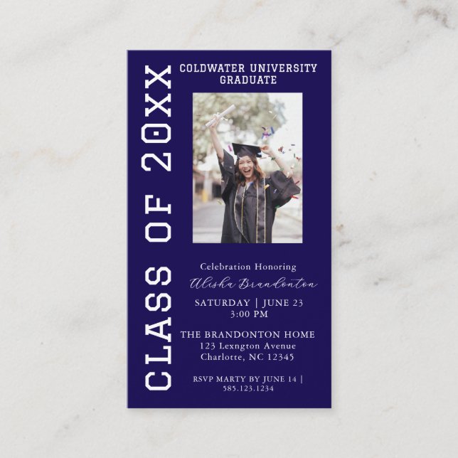 Felicitaciones Graduado Tarjeta de Invitación con  (Anverso)