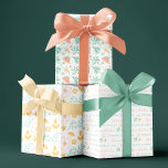 Felicitaciones Hojas de papel de ajuste de flores<br><div class="desc">¡Felicita a la pareja especial con estas encantadoras hojas de papel de envoltura floral personalizadas! ¡Ideal para bodas,  aniversarios,  duchas de novias y fiestas de compromiso!</div>