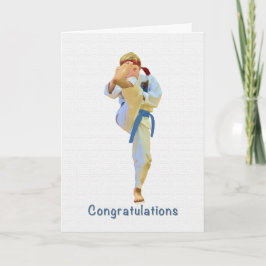 Felicitaciones, Karate pateando la tarjeta de cint