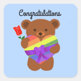 Felicitaciones, lindo Oso de Teddy #2 Pegatinas