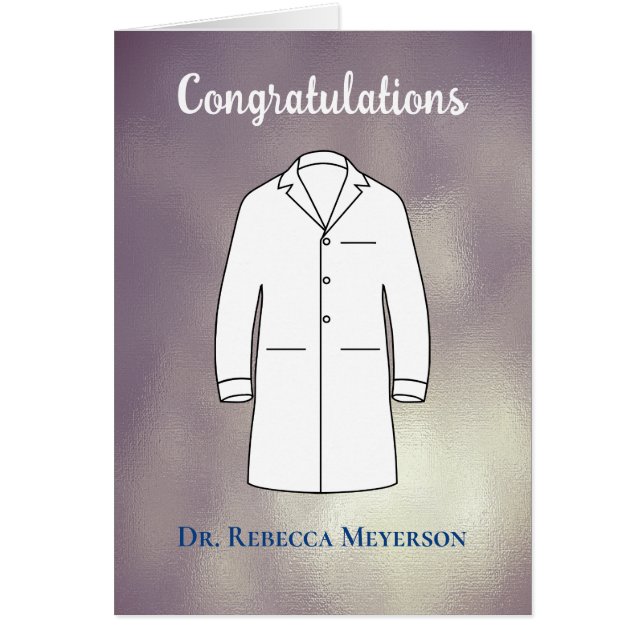Felicitaciones Médica Médico de Abrigo Blanco (Frente)