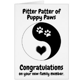 Felicitaciones New Dog Paws Heart Yin Yang Puppy