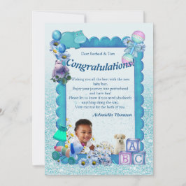 Felicitaciones nueva tarjeta AZUL Baby Boy
