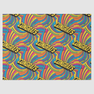 "Felicitaciones" Papel de envolvimiento de Groovy