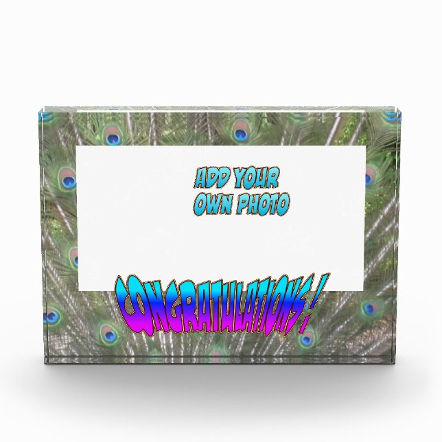 Felicitaciones Peacock F. Cust. Bloque de fotos de (Anverso)