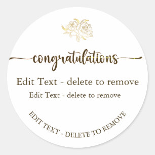 Felicitaciones Pegatina de oro