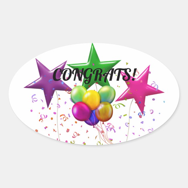 Felicitaciones Pegatina rectangular (Anverso)