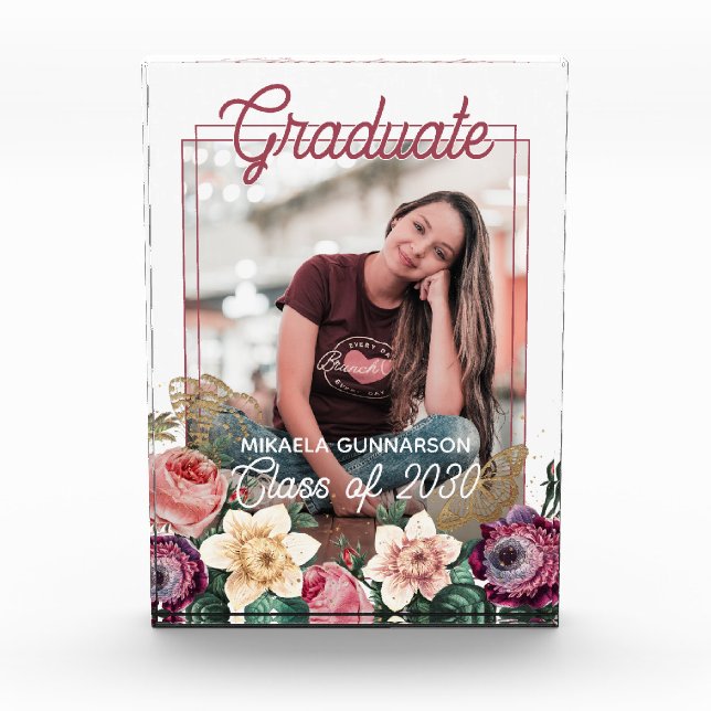 Felicitaciones personalizadas con foto de graduado (Anverso)
