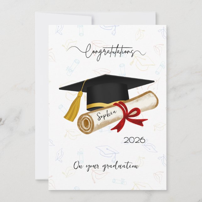 Felicitaciones personalizadas de graduación (Anverso)