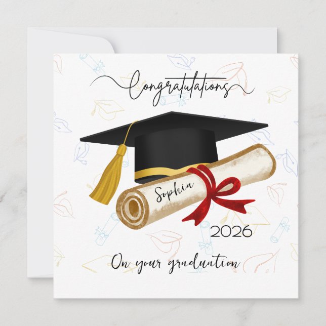 Felicitaciones personalizadas de graduación (Anverso)