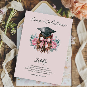 Felicitaciones Poema de Graduación Chica Grad Cap