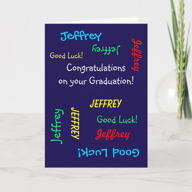 Felicitaciones por la graduación, tarjeta de felic (Anverso)