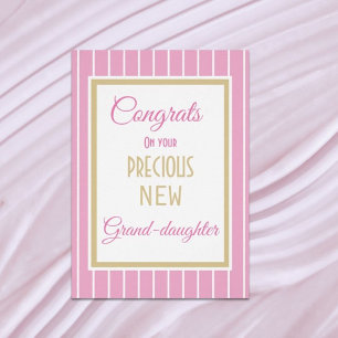 Felicitaciones por la nueva tarjeta de Gran Hija