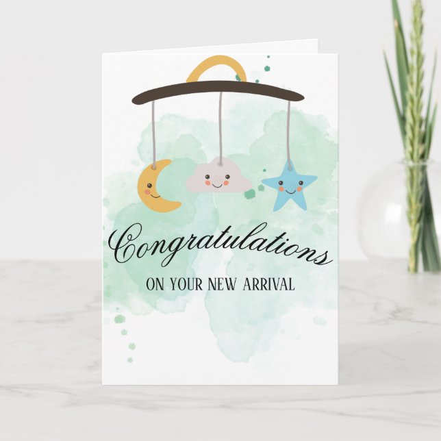 Felicitaciones Por Su Nueva Tarjeta De Bebé De Lle (Anverso)