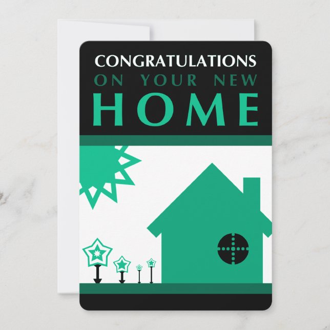 felicitaciones por su nuevo hogar (formas verdes) (Anverso)