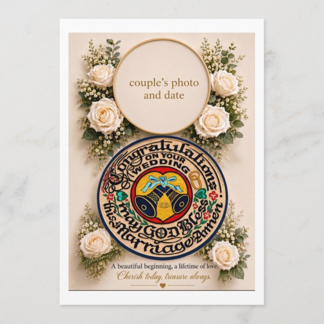 Felicitaciones por su programa de boda plana (Anverso)