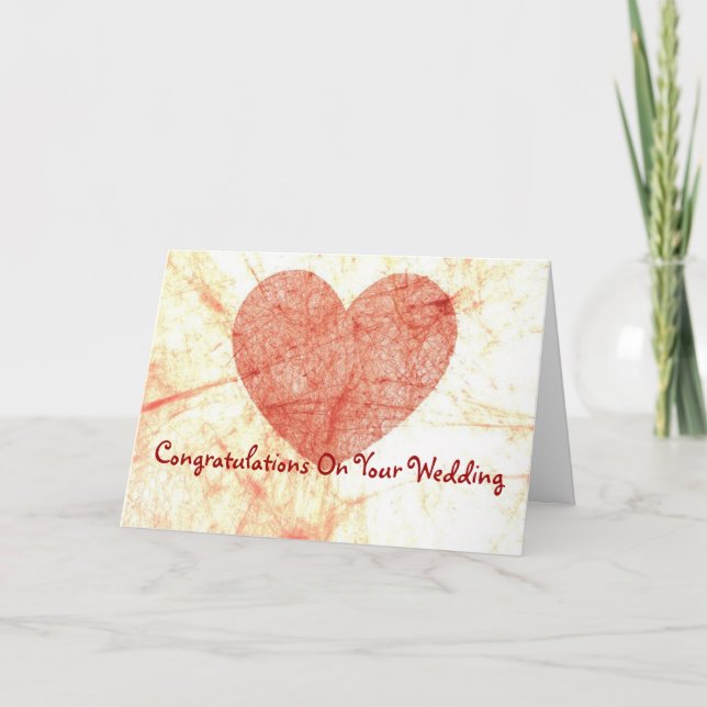 Felicitaciones Por Su Tarjeta De Saludo Boda (Anverso)