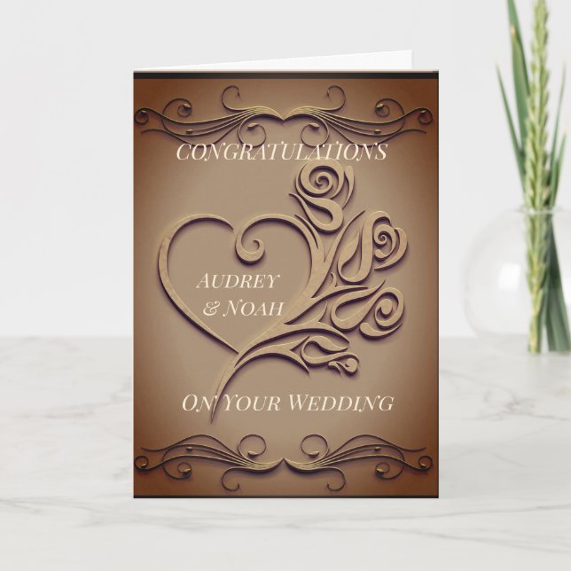 Felicitaciones por su tarjeta personalizada Boda (Anverso)
