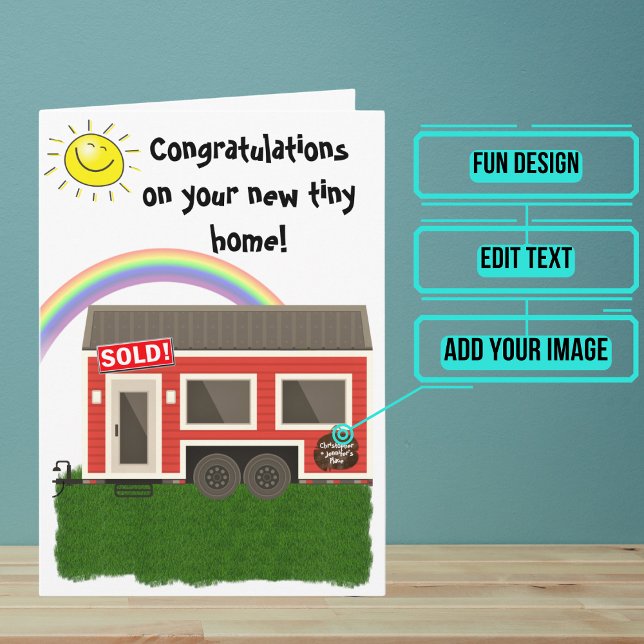 Felicitaciones por tu nueva tarjeta de inicio pequ (Use this card to wish congratulations in a unique and personalized way to a new homeowner.)