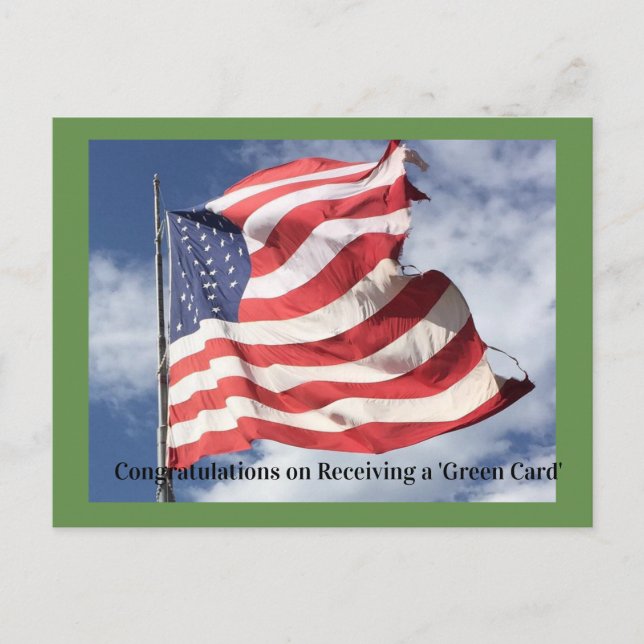 Felicitaciones por tu tarjeta verde (Anverso)