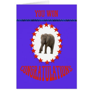 Felicitaciones por victoria electoral con elefante