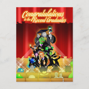 Felicitaciones, reciente tarjeta de graduados (neg