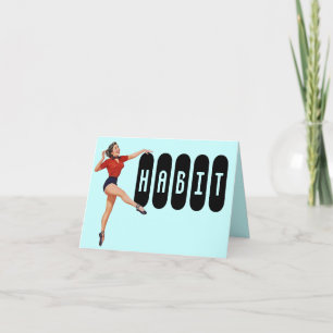 Felicitaciones retro por patear la tarjeta de hábi