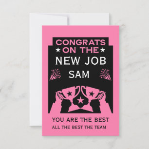 Felicitaciones Rosadas Por El Nuevo Trabajo