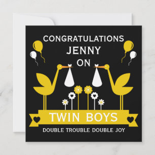 Felicitaciones Stalk Delivery Twin Boy