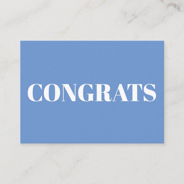 Felicitaciones, tarjeta azul blanca (Anverso)