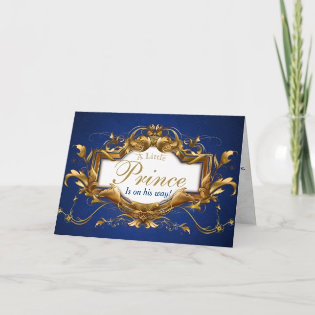 Felicitaciones| Tarjeta Baby Shower Royal Prince (Anverso)