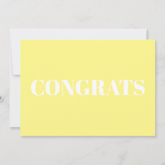 Felicitaciones, tarjeta blanca amarillo pálido (Anverso)