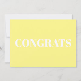 Felicitaciones, tarjeta blanca amarillo pálido