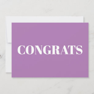 Felicitaciones, tarjeta blanca de lavanda