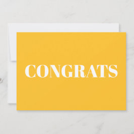 Felicitaciones, tarjeta blanca dorada