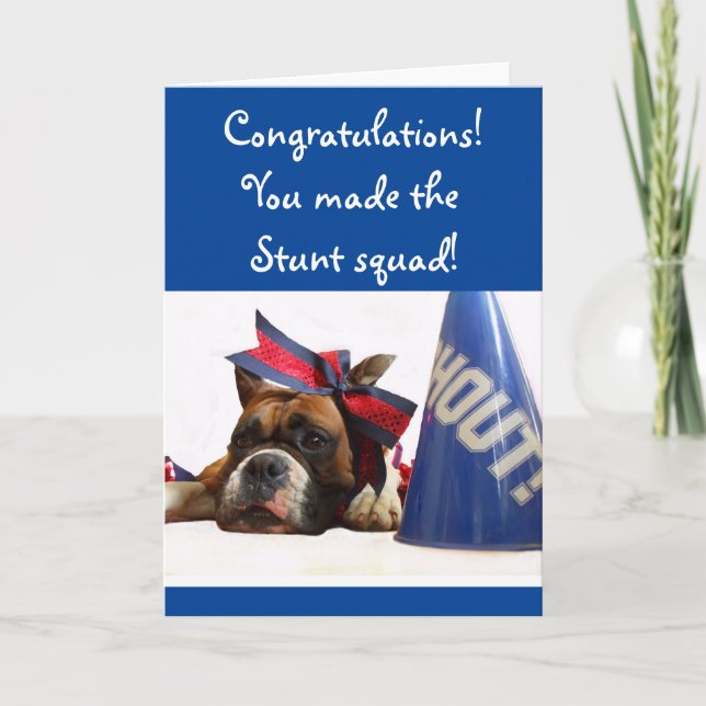 Felicitaciones tarjeta de boxeador de Stunt animad (Anverso)