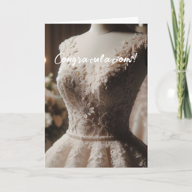 Felicitaciones Tarjeta de ducha de novia blanca (Anverso)