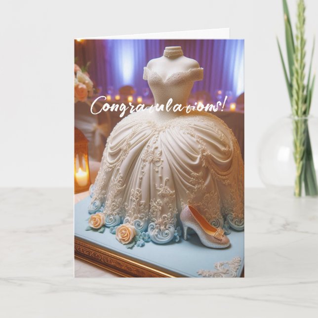 Felicitaciones Tarjeta de ducha de novia floral bl (Anverso)