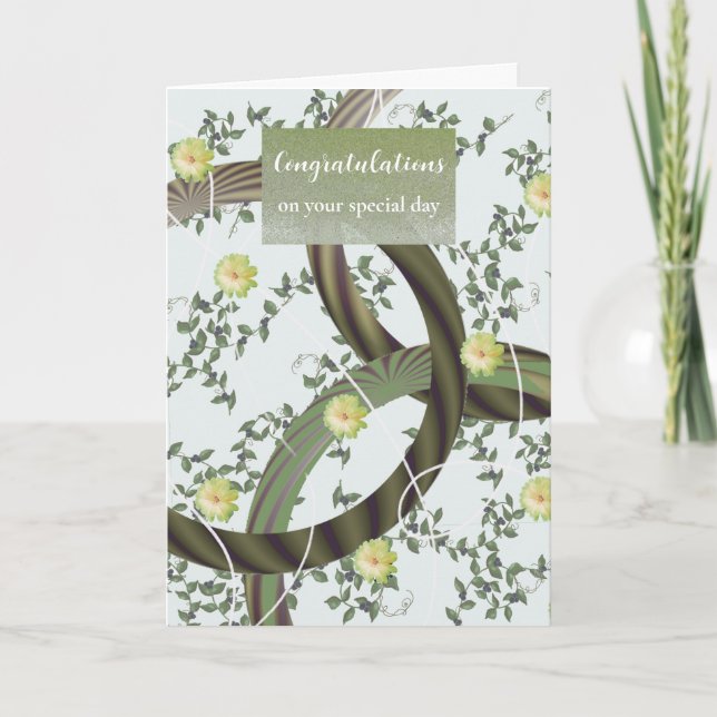 Felicitaciones Tarjeta de Flores Modernas Vides Ve (Anverso)