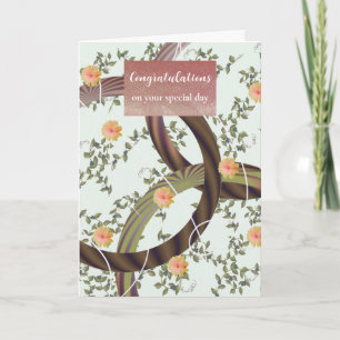 Felicitaciones tarjeta de giro floral moderna