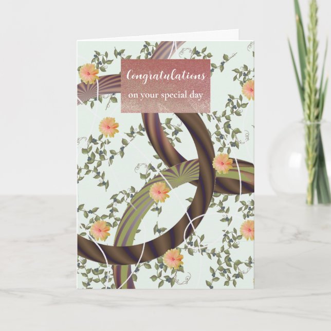Felicitaciones Tarjeta de Giro Floral Moderno (Anverso)