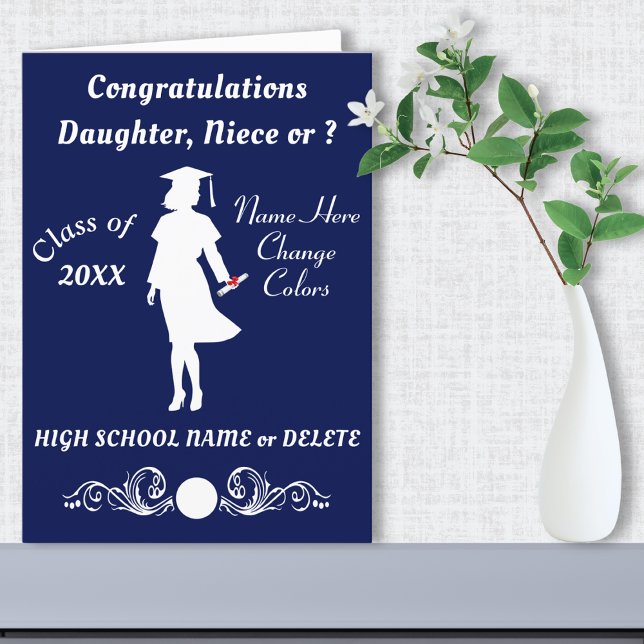Felicitaciones, Tarjeta de Graduación de Hija, sob (Graduation Card for Girlfriend. Daughter graduation card. Personalized Graduation Cards for Her. )