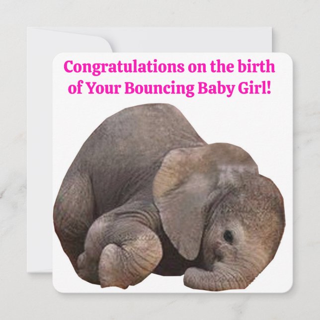 Felicitaciones Tarjeta de nacimiento de bebé niña (Anverso)